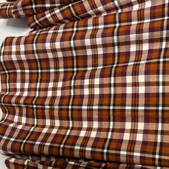 beachlunchlounge Men's Plaid Shirt - Brown, White, and Purple - Picture 6 of 6
